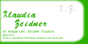 klaudia zeidner business card